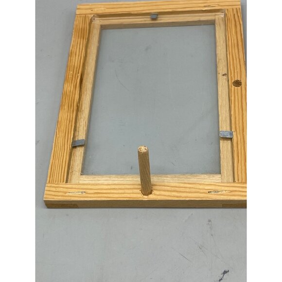 Photo frame wooden glass stick stand brown frame size 5 x 6.75" photo READ - Picture 3 of 3